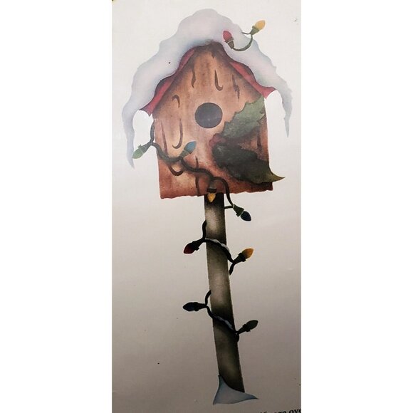 American Traditional Christmas HOLIDAY BIRDHOUSE overlay stencils for crafts - Picture 2 of 4